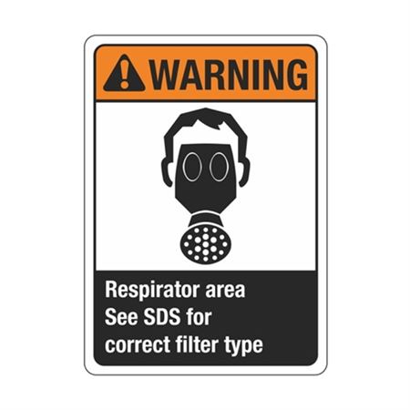 Warning Respirator Area See SDS For Correct Filter Type Sign